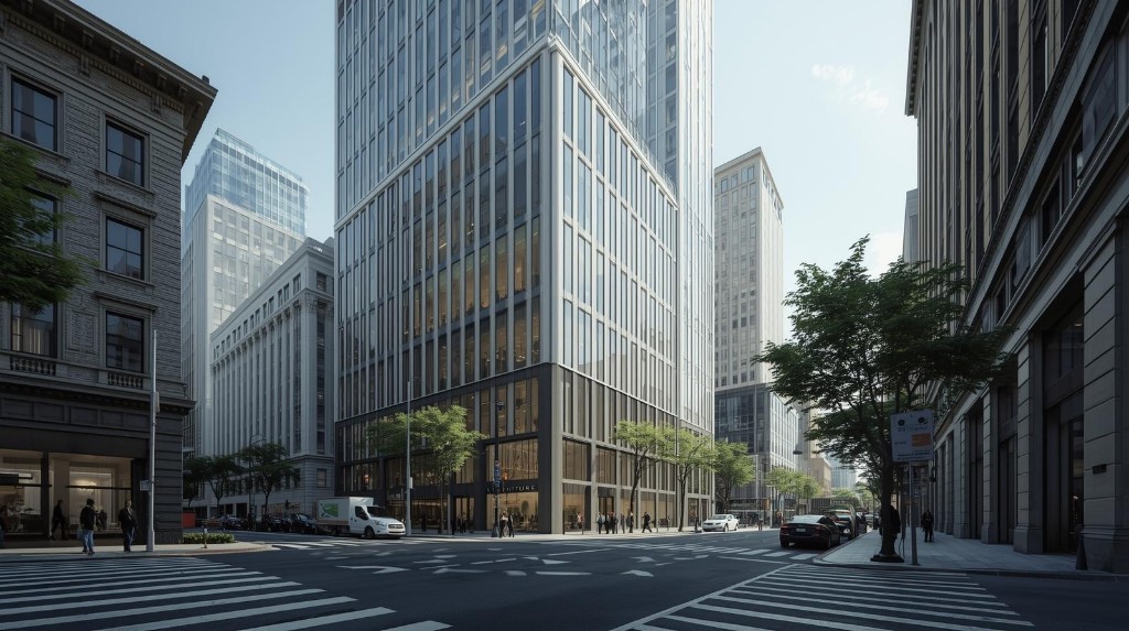 Financial district skyline